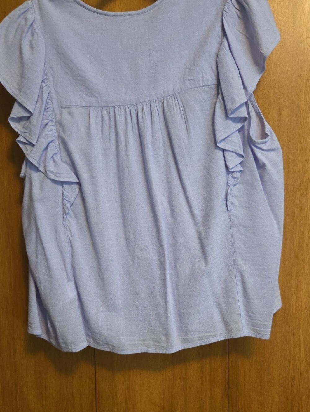 GAP Light Lavender Button-Front Ruffle Blouse - Picture 5 of 6